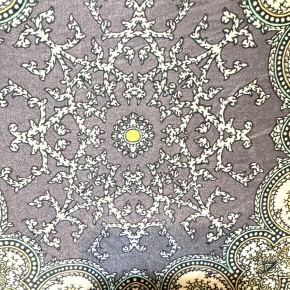 Pottery Barn 20x20 Paisley Decorative Pillow Cover Silk Cotton Blend Gray Gold - Picture 9 of 11